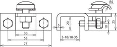 Dehn Clamp Type Horizontal Pour Profilés Avec Cadre - 372219