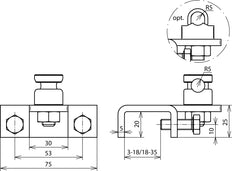 Collier de serrage Dehn en acier inoxydable de type horizontal avec connecteur KS - 372259