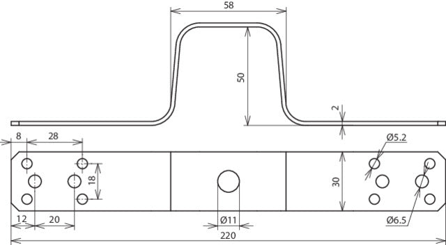 Dehn Bridging Bracket L 220mm Al - 377026 [2 pieces]