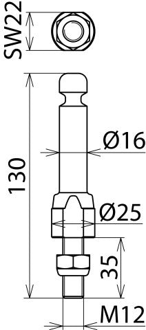 Point fixe de terre Dehn avec gorge annulaire et boulon fileté - 790251