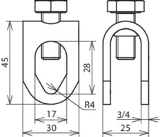 Dehn collier de serrage en acier inoxydable pour Rd 8-10/Rd 16mm - 380029