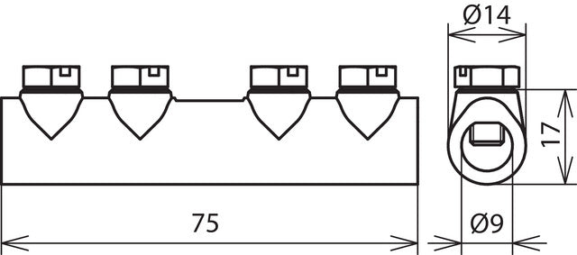 Dehn ZDC Connecting Sleeve For Rd 8mm With 4 Screws M6x10mm - 385203