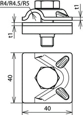 Dehn MV Clamp Avec Vis Hexagonale Pour Rd 8-10mm - 390050 [2 pieces]