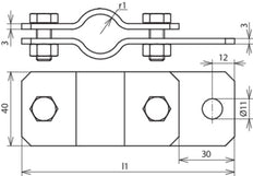 Dehn Earthing Pipe Clamp D17mm With Bore D11mm St Tzn - 410038
