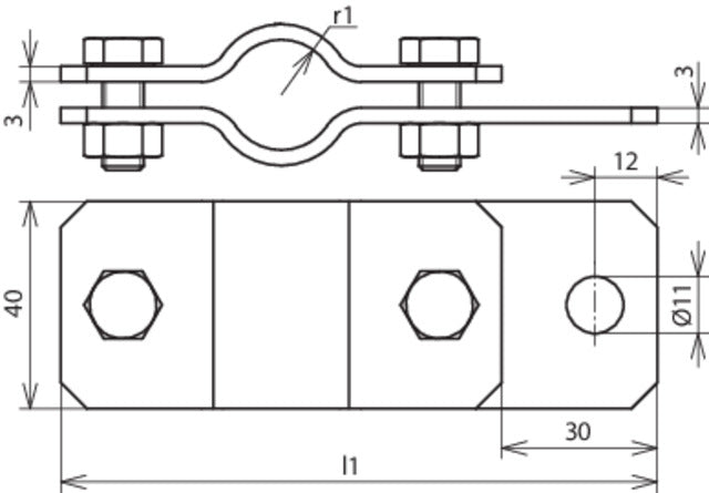 Dehn Collier de mise à la terre 76mm Avec Alésage 11mm St/tZn - 410212