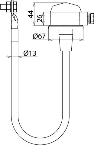 Dehn Isolating Spark Gap With Connecting Cable 25mm2 L 100mm - 923060