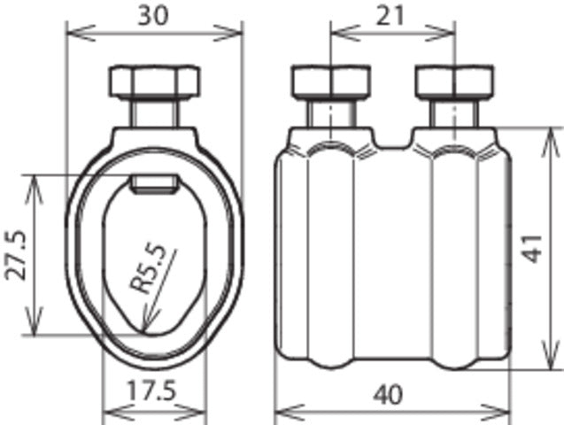 Dehn Douille de déconnexion ZDC Pour RD 7-10/16mm Avec Deux Vis Hexagonales - 450000