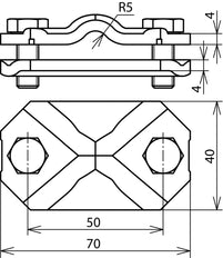Dehn CU Clamp Pour RD 7-10 FL 30-40mm Connexion/Déconnexion - 454107