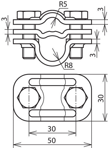 Dehn Uni Disconnecting Clamp St With Intermediate Plate - 459000