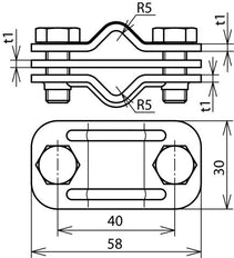 Collier de déconnexion Dehn Uni avec plaque intermédiaire CU - 459127