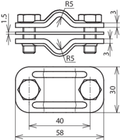 Pince de déconnexion bimétallique Cu-St/Tzn Pour 2x Rd 8-10mm - 460517