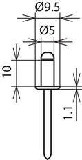 Dehn Rivet aveugle 5mm 10mm Al V2A DIN 7337 EN 15979 - 528610 [10 pièces]