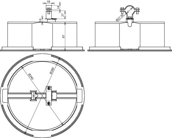 Support de condition de toit Dehn avec plaque de support et bloc de béton - 253334
