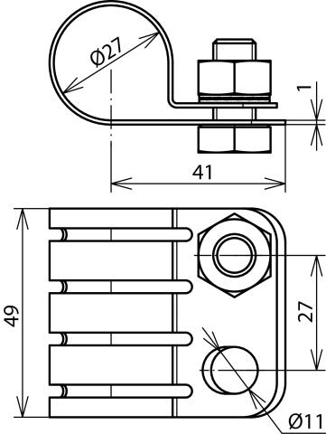 Dehn StSt Élément de connexion pour conducteur d'alimentation HVI D 27mm - 410239