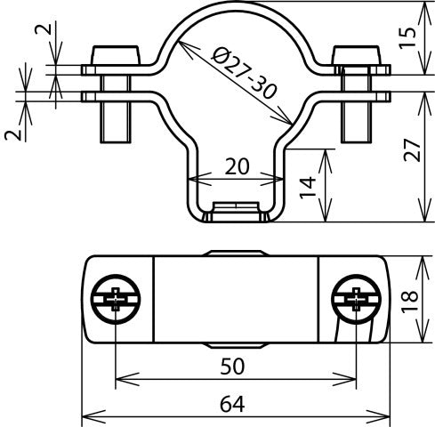 HVI Power Conductor Holder D 27-30mm With Thread M8 StSt - 275240