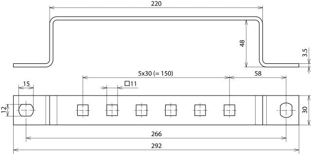 Dehn Barre de mise à la terre en acier inoxydable avec 6 bornes - 472319