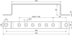 Dehn Barre de mise à la terre en acier inoxydable avec 6 bornes - 472319