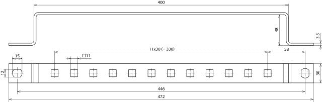 Dehn Barre de mise à la terre en acier inoxydable avec 12 bornes - 472349