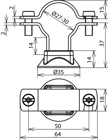 Support de conducteur StSt pour conducteur d'alimentation HVI D 27-30mm - 275249