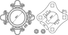 Kit de fixation Dehn D61 4X20 pour support de conducteur long HVI - 819294