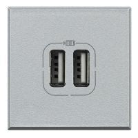 Legrand Axolute Module de charge USB double 1500mA Aluminium - BTHC4285C2