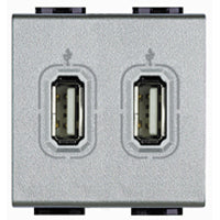 Bticino LivingLight Tech Alimentation USB 2V Aluminium - BTNT4285C2