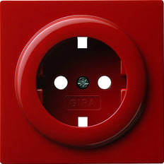 Gira S-Color Couvercle rouge pour prise murale avec raccordement à la terre - 092043