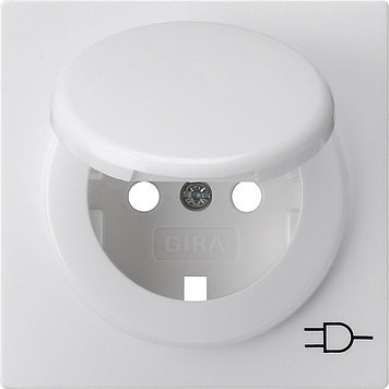 Gira S-Color Pure White Cover For Outlet With Earthing And Lid - 092240