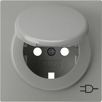 Gira S-Color Grey Cover For Socket With Earth And Flap Lid - 092242