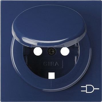 Gira S-Color Blue Couvercle pour prise avec terre et couvercle à rabat - 092246