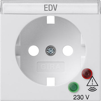 Gira System 55 Outlet Cover With Overvoltage Protection White Matte - 144127