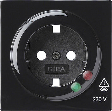 Gira S-Color Couvercle de prise Schuko noir avec protection contre les surtensions - 144147