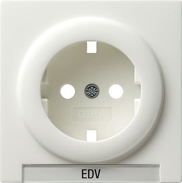 Gira Couvercle de prise murale S-Color avec champ d'étiquettes blanc pur - 144740