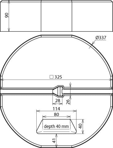 Base de béton C45/55 17KG D337 avec poignée encastrée - 102012