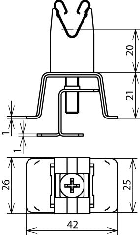 Dehn Support de conducteur de toit en acier inoxydable 4-16mm avec Dehngrip - 206049