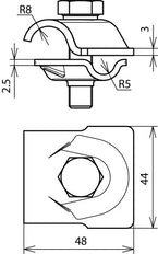 Dehn MV Clamp StSt 200KA With Hexagon Screw And Spring Washer - 392209