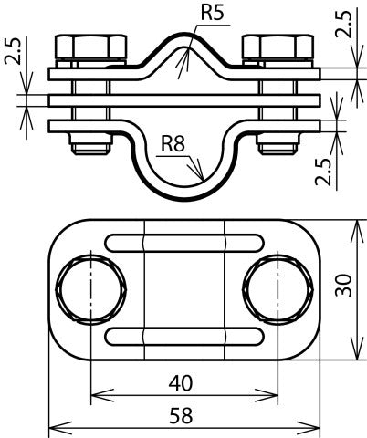Dehn Uni Clamp de déconnexion StSt 200 KA Pour RD 8-10/16mm - 459219