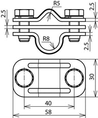 Dehn Uni Clamp de déconnexion StSt 200 KA Pour RD 8-10/16mm - 459219
