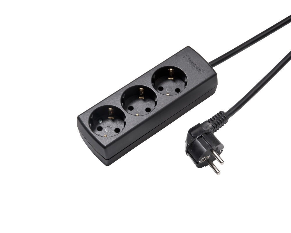 Martin Kaiser 3-Way Socket 45 Degree with Earth Contact and 5m Cable - 1047ZL5-15W/sw [10 Pieces]