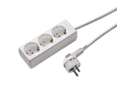 Martin Kaiser 3-Way Socket With 3m Earthing Cable Arctic White - 1030ZL3-15W/kws [10 Pieces]