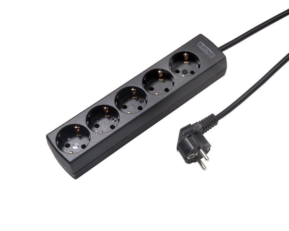Martin Kaiser 5-Way Black Socket With Cable 3M - 1065ZL3-15W/sw [10 Pieces]