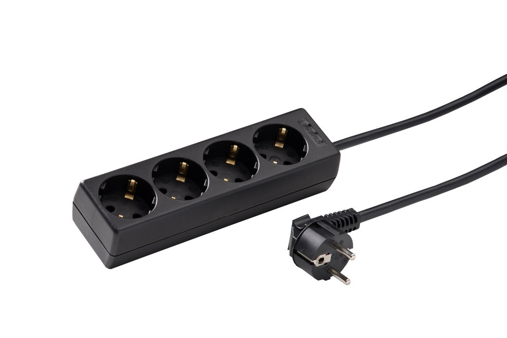 Martin Kaiser 4-Way Socket With 5 Meter Cable Black - 1046ZL5-15W/sw [8 Pieces]