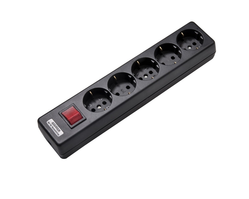 Martin Kaiser 5-Way 90 Degree Socket with Earthing Switch Black - 1050/sw [15 Pieces]