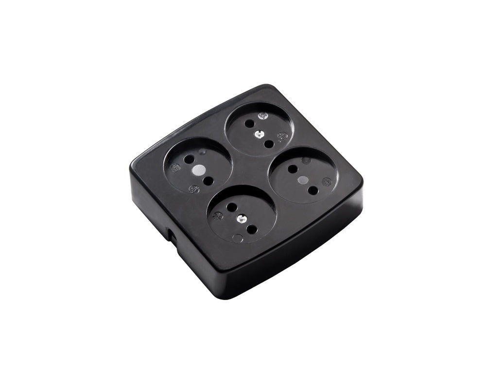 Martin Kaiser 4-Way Unearthed Square Black Socket 16Amp - 510/sw [25 Pieces]