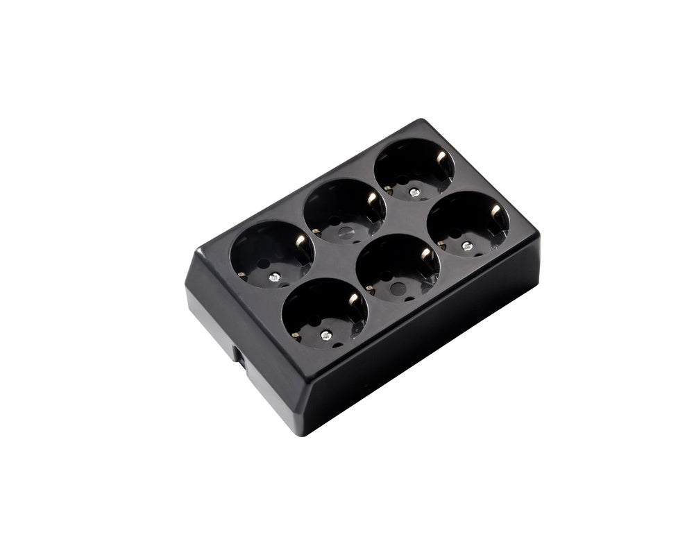 Martin Kaiser 6-Way Earthing Contact Socket Black - 526/sw [20 Pieces]
