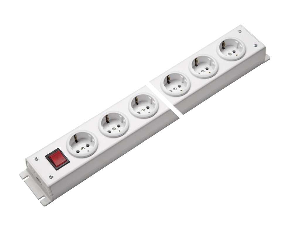 Martin Kaiser Power Outlet Strip 6-Way With Earth Contact And Switch - 1001/6ws [10 Pieces]