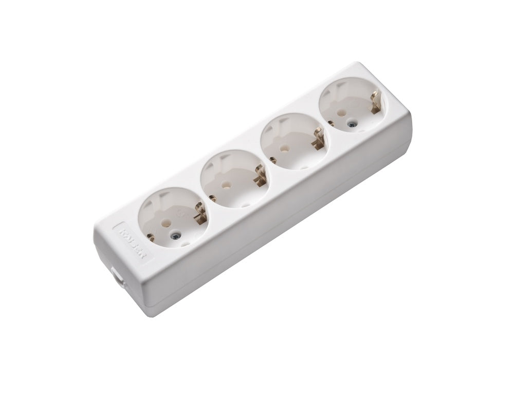 Martin Kaiser 4-Way Arctic White Socket With Earthing Contact - 1040/kws [30 Pieces]