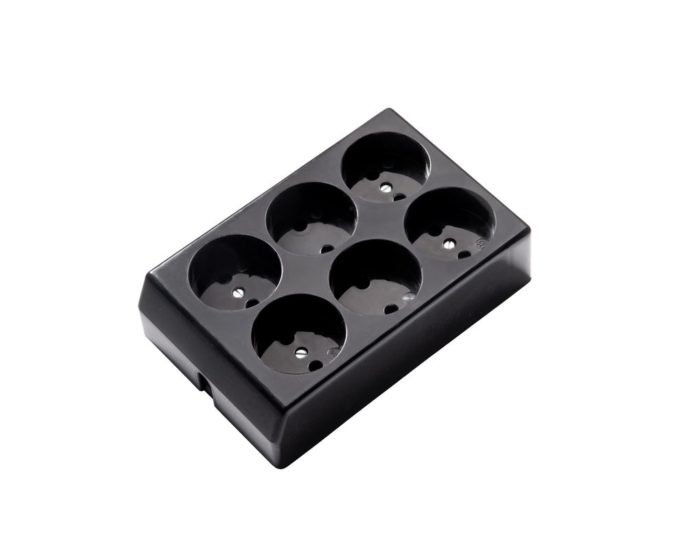 Martin Kaiser 6-Way Socket Unearthed Black 16 Amp - 527/SW [20 Pieces]