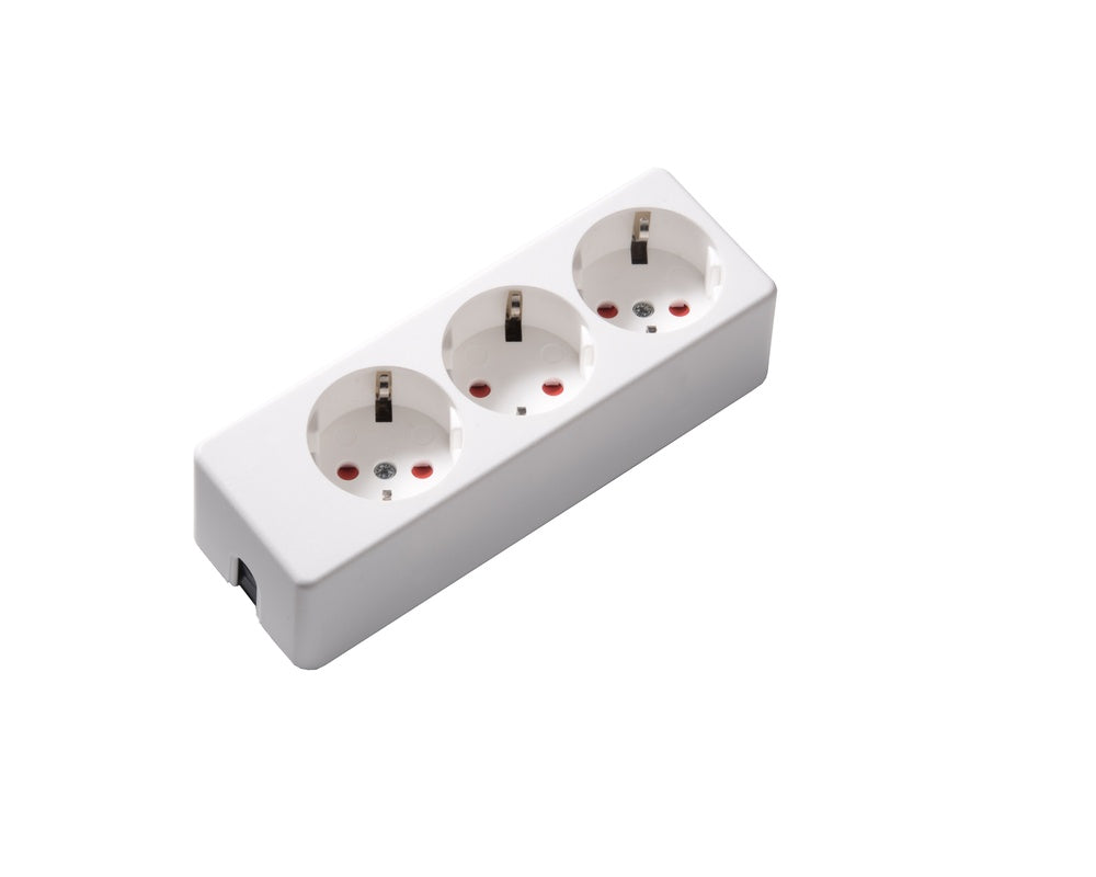 Martin Kaiser 3-Way Socket With Shutter Arctic White - 1034K/kws [40 Pieces]