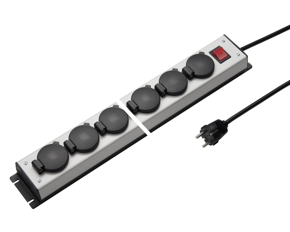 Martin Kaiser Power Outlet Strip 6-Way 90 degrees Cover Switch Cable 1.5m - 1058ZL6L-SW15 [10 Pieces]